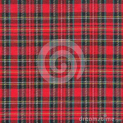 Texture of red plaid fabric Stock Photo