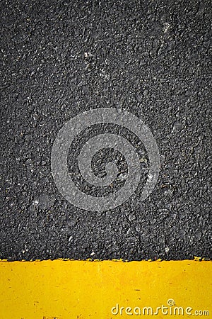 Texture on road and yellow line Stock Photo