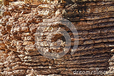 Texture of the rock. Large rocks exfoliate from the rock. Stock Photo