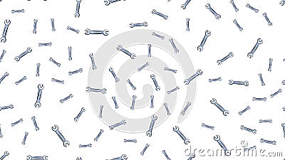 Texture, seamless pattern of metal iron blue gas spanners, metalworker building repair for loosening and tightening Vector Illustration