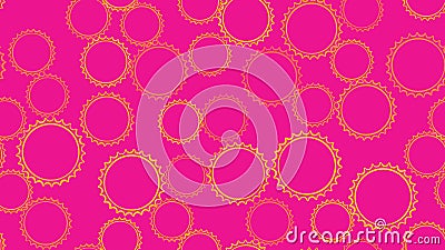 Texture seamless pattern from set of multi-colored simple round abstract carved bubbles circles of geometric shapes of gears Vector Illustration