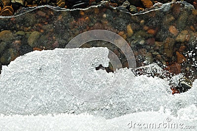 Texture of small stones covered with transparent ice Stock Photo