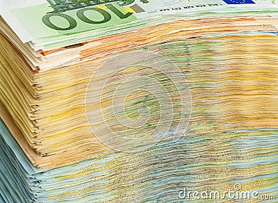 Texture, stack of euro money Stock Photo