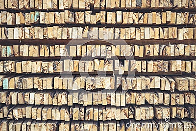 Texture stack of wood logs for background Stock Photo