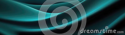 Texture Teal Paper Strict Smooth Curves Minimal Style Panoramic Banner. Generative AI Stock Photo