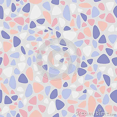 Texture of terrazzo floor. Tile with triangular color pebbles and stone. Trencadis mosaic. Vector Vector Illustration