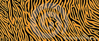 Texture tiger orange stripe black background Vector Illustration