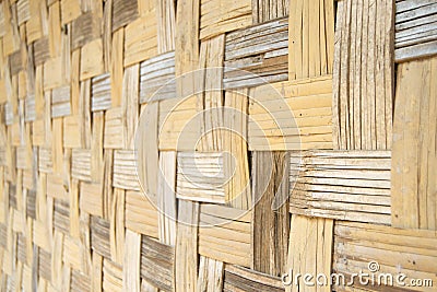 Texture of the Wall of traditional Vietnamese bamboo hut Stock Photo