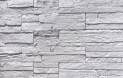 Texture of white facade stone for exterior decoration of the house Stock Photo