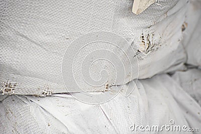 Texture of white industrial bags Stock Photo