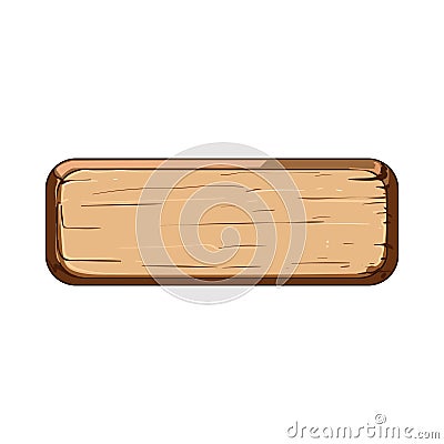 texture wooden button cartoon vector illustration Vector Illustration