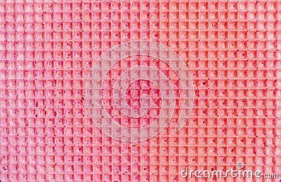 Textured abstract background. Colourfull pink waffle. Close up. Flat lay Stock Photo