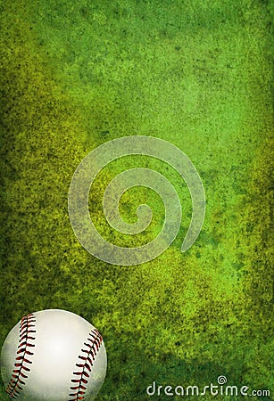 Textured Baseball Field Background with Ball Stock Photo