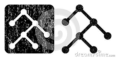 Textured Binary Structure Carved Imprint Vector Illustration