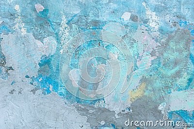 Textured blue and gray grunge paint stained wall background Stock Photo