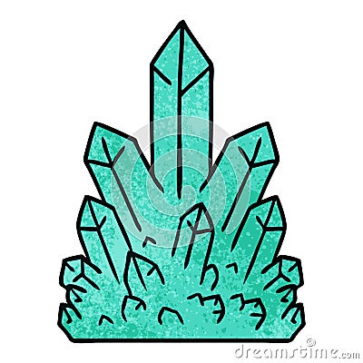 textured cartoon doodle of crystal gems Vector Illustration