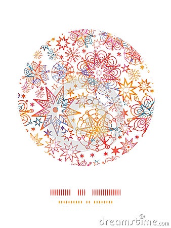 Textured Christmas Stars Circle Decor Pattern Vector Illustration