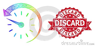 Textured Discard Stamp Seal and Spectrum Linear Time Backward Vector Illustration