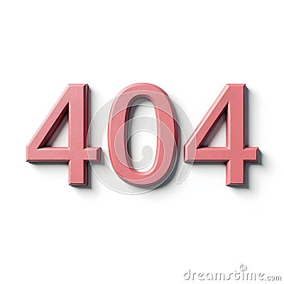 Textured 404 error numbers with a hammered metal effect, displayed on a white background. Concept of web error or Cartoon Illustration
