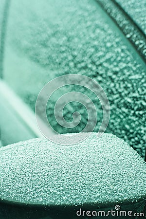 Textured Frosted windo on a cold wintets morning Stock Photo