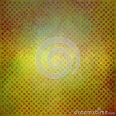 Textured green yellow and gold background with faint detailed blocks of red stripes or lines texture Stock Photo