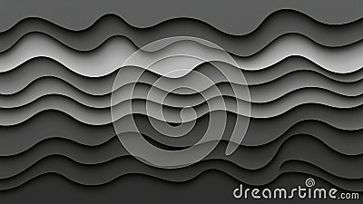 Textured layers of gray waves create an intriguing abstract design Stock Photo