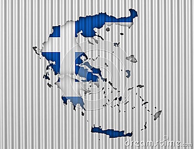 Textured map of Greece in nice colors Stock Photo