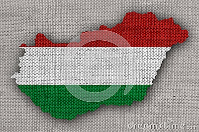 Textured map of Hungary in nice colors Stock Photo