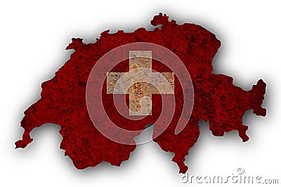 Textured map of Switzerland in nice colors Stock Photo