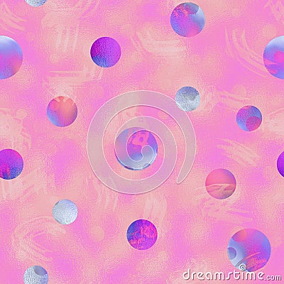 Textured seamless pattern with chaotic circles Stock Photo