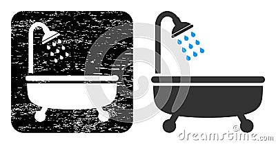 Textured Shower Bath Hole Watermark Vector Illustration