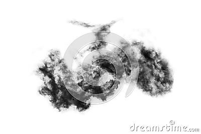 Textured Smoke,Abstract black,isolated on white background Stock Photo