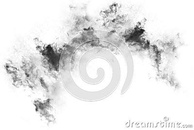 Textured Smoke,Abstract black,isolated on white background Stock Photo