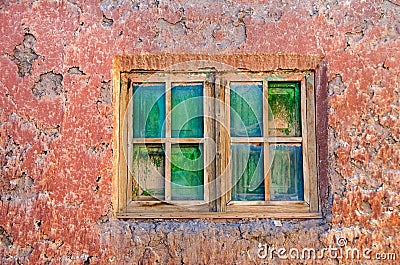 Textured wall and window Stock Photo