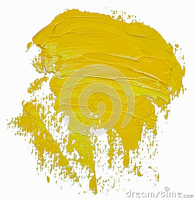 Textured yellow oil paint brush stroke Vector Illustration