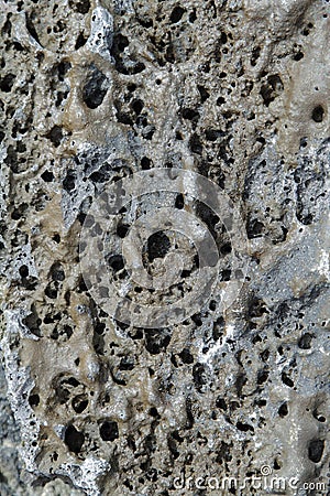 Textures of black lava (pahoehoe) in Santiago island Stock Photo