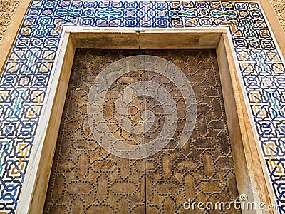 Textures in the walls in nasrid palaces of Alhambra in Granada, Spain Stock Photo