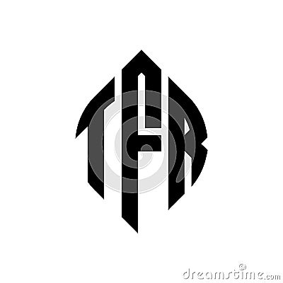 TFR circle letter logo design with circle and ellipse shape. TFR ellipse letters with typographic style. The three initials form a Vector Illustration
