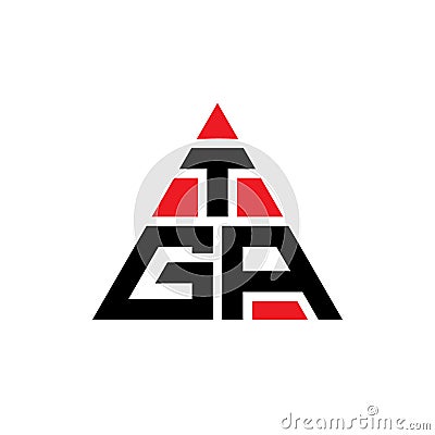 TGA triangle letter logo design with triangle shape. TGA triangle logo design monogram. TGA triangle vector logo template with red Vector Illustration