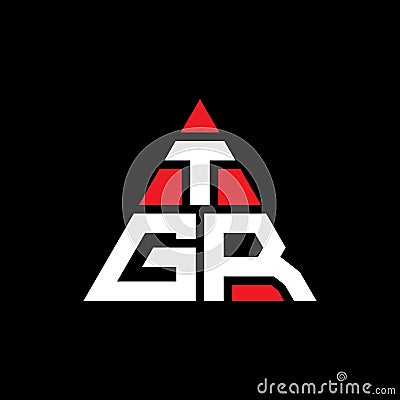 TGR triangle letter logo design with triangle shape. TGR triangle logo design monogram. TGR triangle vector logo template with red Vector Illustration