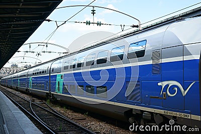 TGV Train Gare de l`Est Paris France Editorial Stock Photo