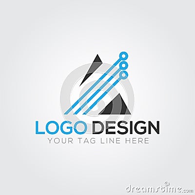 A Letter Paint Company Logo Vector Illustration