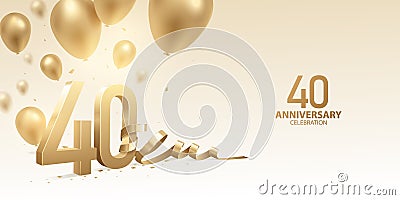 40th Anniversary Celebration Background Vector Illustration