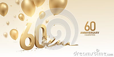 60th Anniversary Celebration Background Vector Illustration