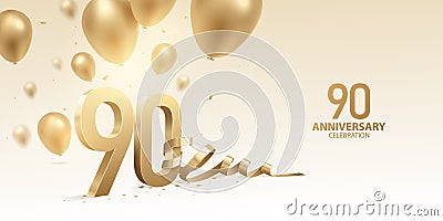 90th Anniversary Celebration Background Vector Illustration