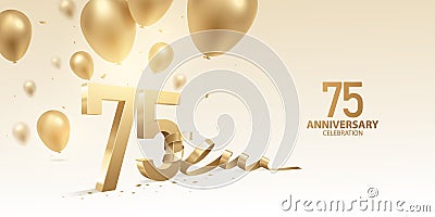 75th Anniversary Celebration Background Vector Illustration