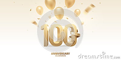 100th Anniversary Celebration Background Vector Illustration