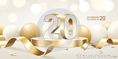 20th Anniversary Celebration Background Vector Illustration