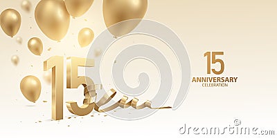 15th Anniversary Celebration Background Vector Illustration