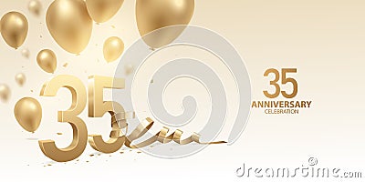 35th Anniversary Celebration Background Vector Illustration